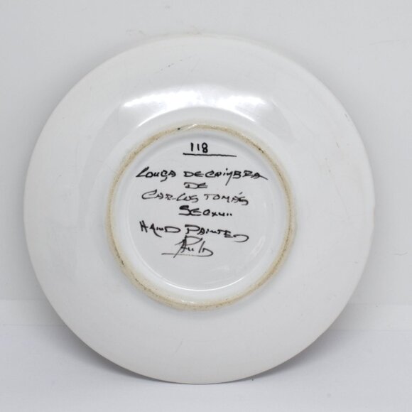Hand Painted Carlos Tomas Pottery Demitasse Cup / Saucer, Coimbra, Portugal - Picture 10 of 10